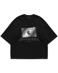 AMEX CARD TEE siyah oversize boxy fit tshirt, American Express platin kart grafik baskılı erkek streetwear tasarım #siyah