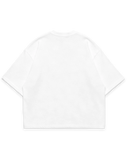Beyaz erkek oversize boxy fit tshirt arka görünüm, sade ve baskısız tasarım #beyaz