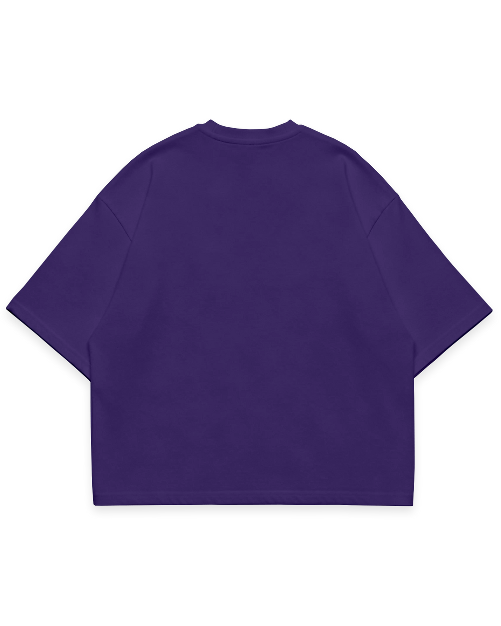 Mor erkek oversize boxy fit tshirt arka görünüm, sade ve baskısız tasarım #violet