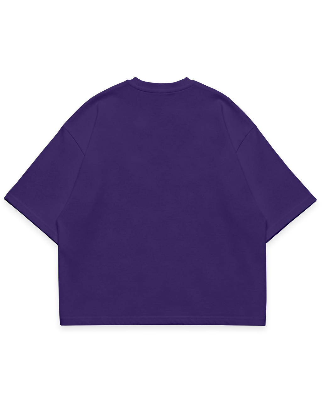 Mor erkek oversize boxy fit tshirt arka görünüm, sade ve baskısız tasarım #violet