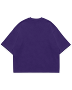 Mor erkek oversize boxy fit tshirt arka görünüm, sade ve baskısız tasarım #violet