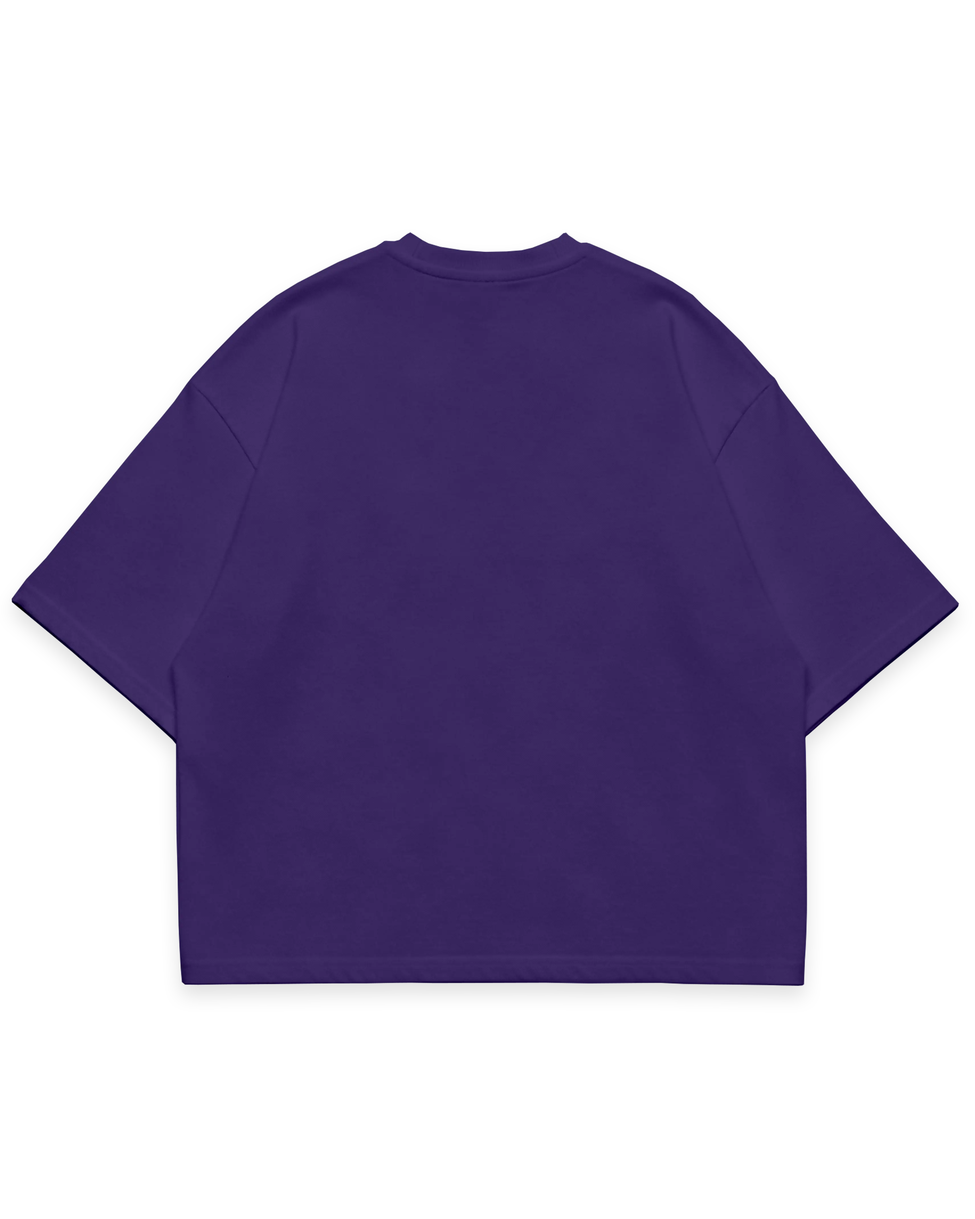 Mor erkek oversize boxy fit tshirt arka görünüm, sade ve baskısız tasarım #violet