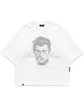 BROKEN BOYS TEE beyaz oversize boxy fit tshirt, sanatsal erkek portre baskılı streetwear tasarım #beyaz