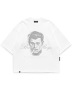 BROKEN BOYS TEE beyaz oversize boxy fit tshirt, sanatsal erkek portre baskılı streetwear tasarım #beyaz