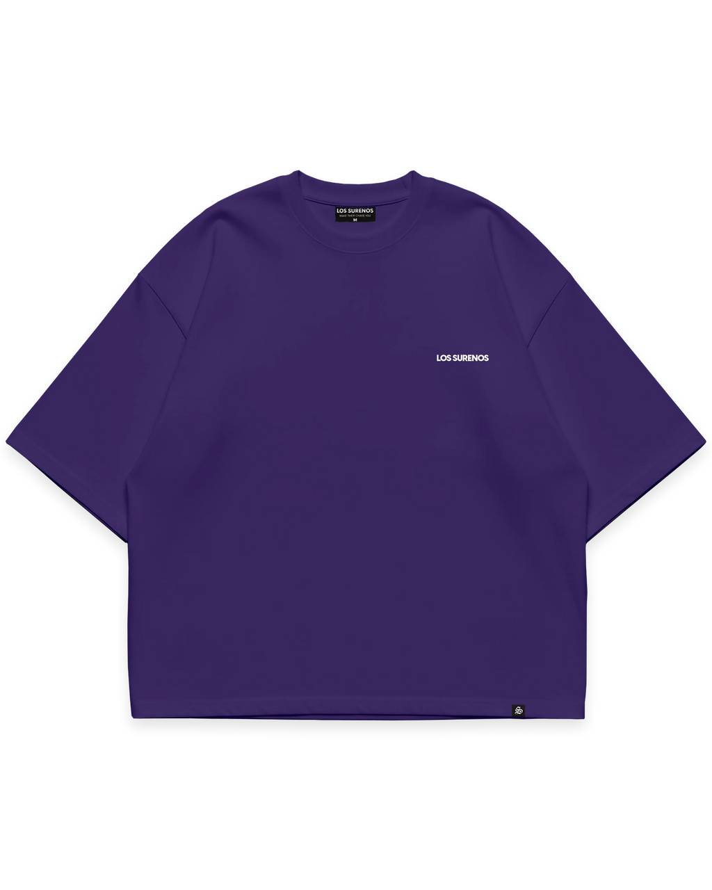 Los Surenos ön göğüs logo detaylı mor erkek oversize boxy fit tshirt #violet