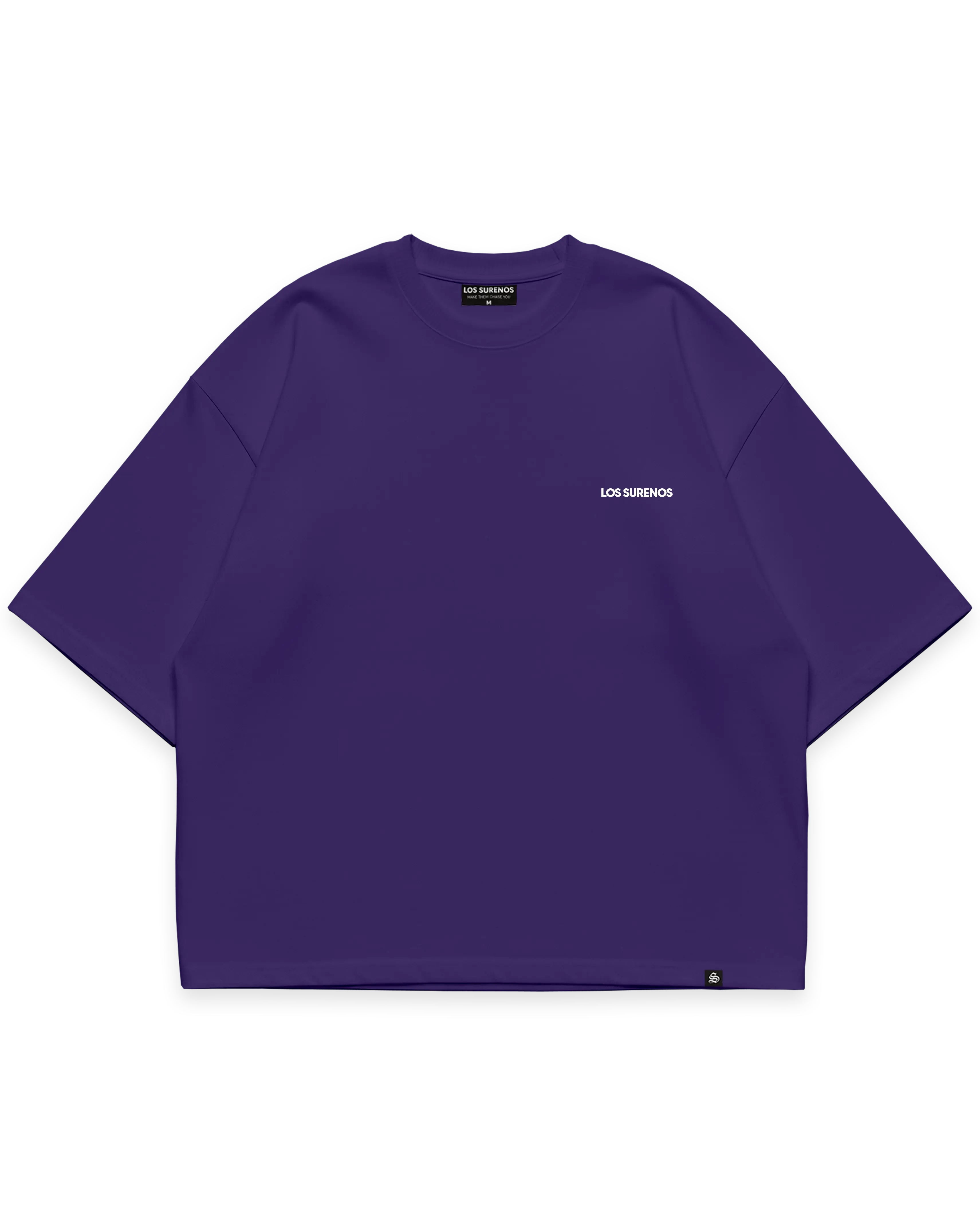 Los Surenos ön göğüs logo detaylı mor erkek oversize boxy fit tshirt #violet
